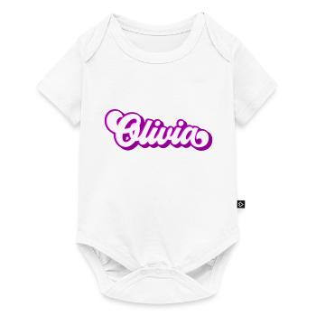 Farben änderbar | Olivia Schöner Mädchen Name - Baby Premium Kurzarmbody - Weiß - Vorne
