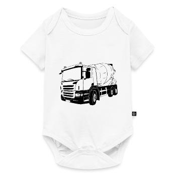 Concrete mixer car - concrete mixer truck - Baby Premium short-sleeve bodysuit - white - Front