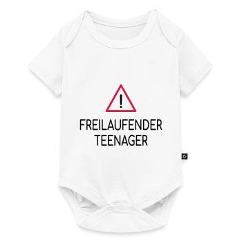 Achtung Freilaufender Teenager - Baby Premium Kurzarmbody - Weiß - Vorne