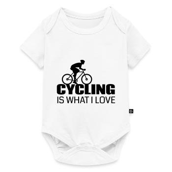 Le vélo, c’est ce que j’aime - Body à manches courtes Premium Bébé - blanc - Devant