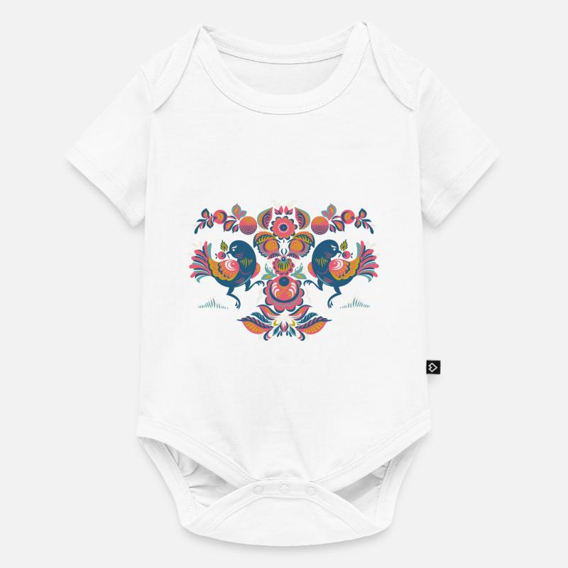 Vögel - Baby Premium Kurzarmbody - Weiß