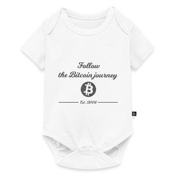 Suivre bitcoin - Body à manches courtes Premium Bébé - blanc - Devant