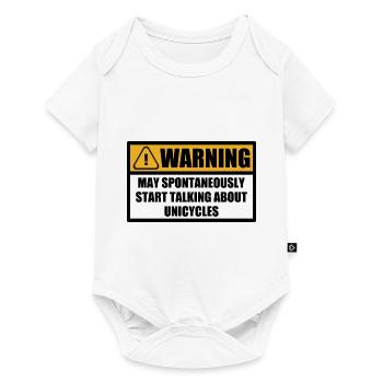 Unicycle Circus Acrobat Clown Warning Funny Saying - Baby Premium short-sleeve bodysuit - white - Front