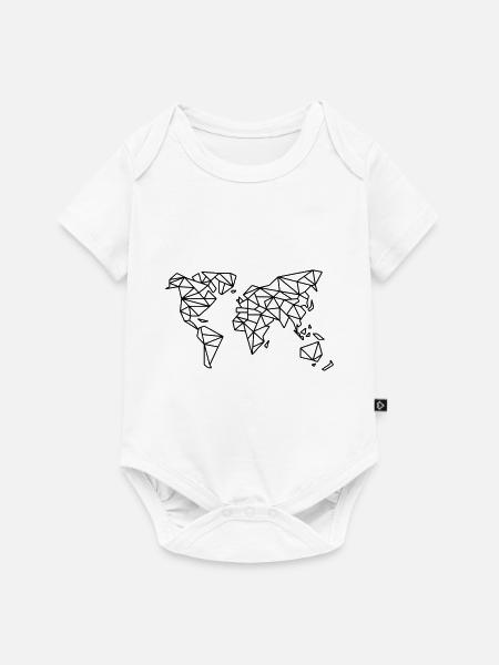 Weltkarte - Baby Premium Kurzarmbody - Weiß