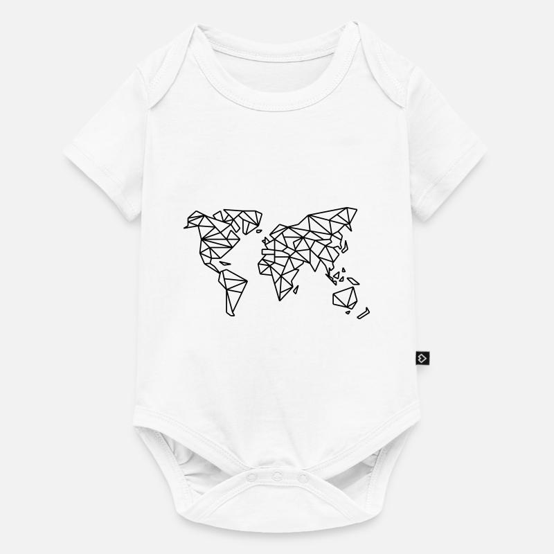 carte du monde - Body à manches courtes Premium Bébé - blanc
