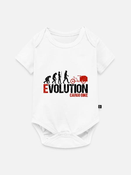 Lastenrad Lastenfahrrad Evolution - Baby Premium Kurzarmbody - Weiß