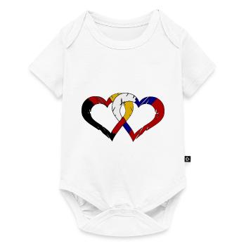 Russian German Hearts - Baby Premium short-sleeve bodysuit - white - Front
