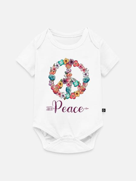 Frieden Blumen singen - Baby Premium Kurzarmbody - Weiß
