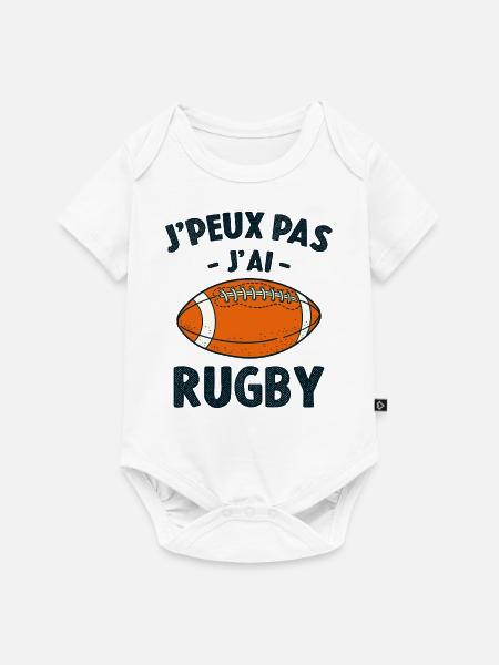 Je Peux Pas J'ai Rugby - Body à manches courtes Premium Bébé - blanc
