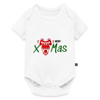 Gorilla wishes Merry Christmas - Baby Premium short-sleeve bodysuit - white - Front