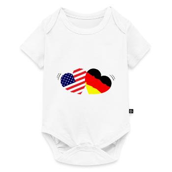Idée cadeau coeurs amis USA Allemagne - Body à manches courtes Premium Bébé - blanc - Devant