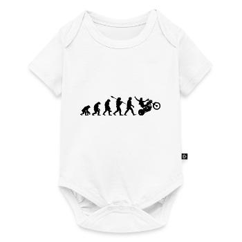 Motorrad Biker Evolution Motorradfahrer - Baby Premium Kurzarmbody - Weiß - Vorne