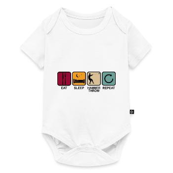 Hammer Throw Hammer Throw Eat Sleep Saying Retro - Baby Premium short-sleeve bodysuit - white - Front