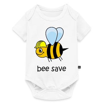 bee save, bee with helmet, funny bee, bee - Baby Premium short-sleeve bodysuit - white - Front