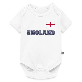 Look maillot ANGLETERRE avec drapeau drapeau sur la poitrine - Body à manches courtes Premium Bébé - blanc - Devant