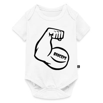witty muscle arm with biceps - Baby Premium short-sleeve bodysuit - white - Front