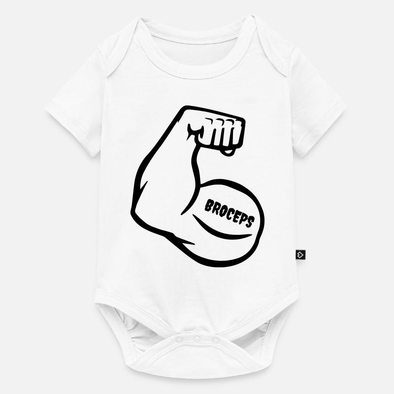 witty muscle arm with biceps - Baby Premium short-sleeve bodysuit - white