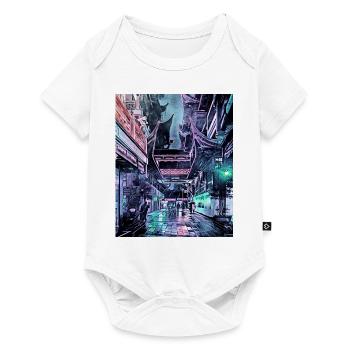 Pluie nocturne à Shanghai, Chine - Body à manches courtes Premium Bébé - blanc - Devant