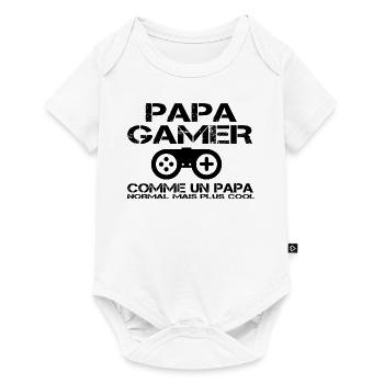 Papa gamer Comme Un Papa Normal - Body à manches courtes Premium Bébé - blanc - Devant