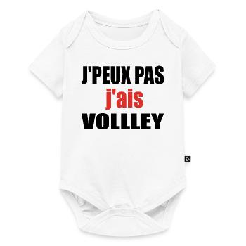 J Peux Pas J Ai Volley Volleyball Humour - Body à manches courtes Premium Bébé - blanc - Devant