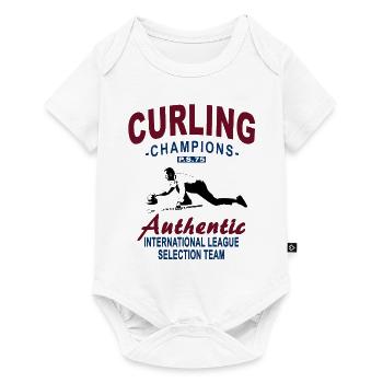 Curling - Eisstockschießen - Eisstockschiessen - Baby Premium Kurzarmbody - Weiß - Vorne
