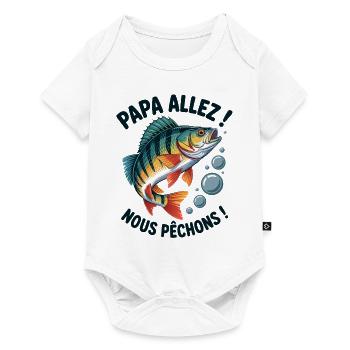 Papa allez! Nous pêchons ! Perche sautante - Body à manches courtes Premium Bébé - blanc - Devant