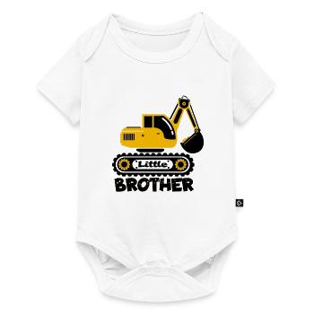 Little Brother Little Excavator Crawler Vehicle Gesche - Baby Premium short-sleeve bodysuit - white - Front