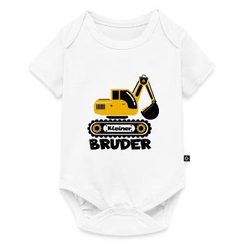 Little Brother Little Excavator Crawler Vehicle Gesche - Baby Premium short-sleeve bodysuit - white - Front