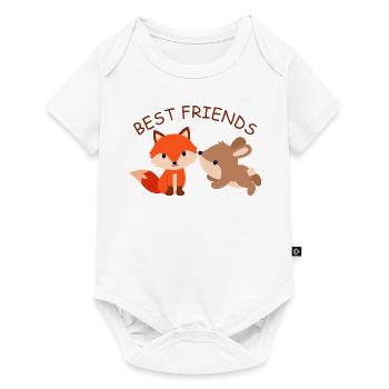 BEST FRIENDS bunny and fox pajama nightie. - Baby Premium short-sleeve bodysuit - white - Front