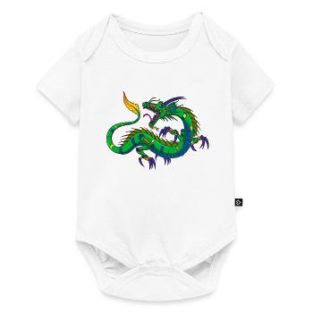 Metalldrache Mechdragon Drache aus Metall - Baby Premium Kurzarmbody - Weiß - Vorne