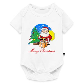 Père Noël avec sac plein de cadeaux - Body à manches courtes Premium Bébé - blanc - Devant