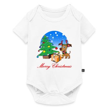 Noël Joyeux Noël Chien Renne - Body à manches courtes Premium Bébé - blanc - Devant