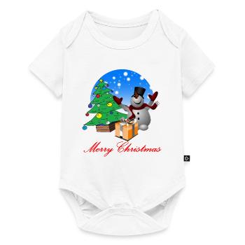 Noël Joyeux Noël Bonhomme de neige - Body à manches courtes Premium Bébé - blanc - Devant