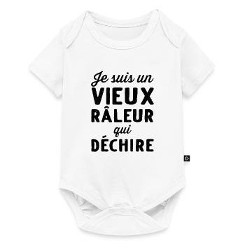 Vieux râleur qui déchire - Cadeau Humour Retraité - Baby Premium short-sleeve bodysuit - white - Front
