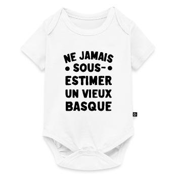 Ne jamais sous estimer un vieux basque - Cadeau Hu - Baby Premium short-sleeve bodysuit - white - Front