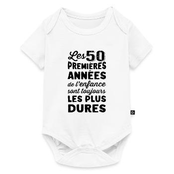 50 ans Anniversaire Papy Humour Retraité Papi Rigo - Baby Premium short-sleeve bodysuit - white - Front