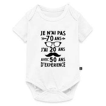 Je n'ai pas 70 ans - Anniversaire Papa Papy Humour - Baby Premium short-sleeve bodysuit - white - Front