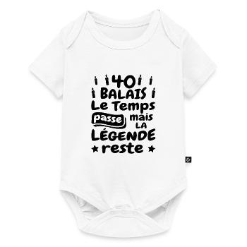 40 ans Anniversaire Papa Tonton Humour Rigolo Lége - Baby Premium short-sleeve bodysuit - white - Front
