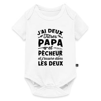 Papa & Chasseur Humour Chasse Rigolo Sanglier Gibi - Baby Premium short-sleeve bodysuit - white - Front