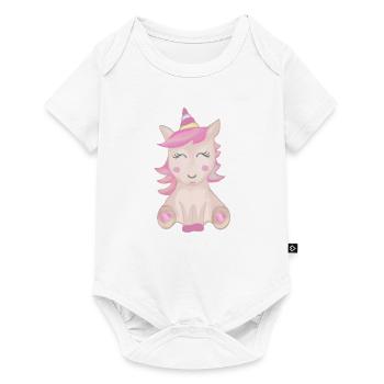Einhorn | Pferd | Pony - Baby Premium Kurzarmbody - Weiß - Vorne