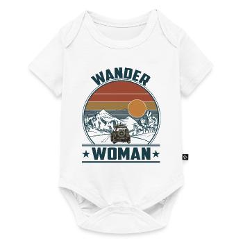 Wander Woman Camping Hiking Vintage Sunset Jeep - Baby Premium Kurzarmbody - Weiß - Vorne