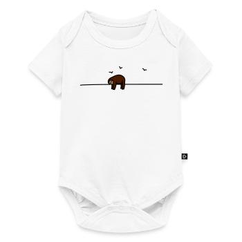 Schlafendes Faultier (c) - Baby Premium Kurzarmbody - Weiß - Vorne