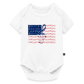 Musician American Flag Musical Notes T Shirt - Baby Premium short-sleeve bodysuit - white - Front