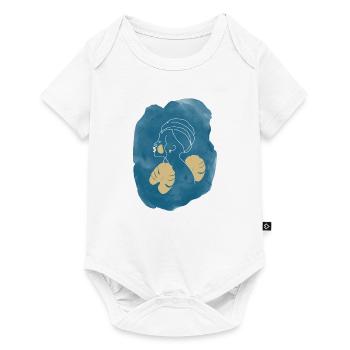 Femme avec dessin au trait turban - Body à manches courtes Premium Bébé - blanc - Devant