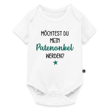 Möchtest du mein Patenonkel werden? - Baby Premium Kurzarmbody - Weiß - Vorne