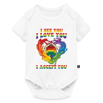 I See You I Love You I Accept You LGBT - Body à manches courtes Premium Bébé - blanc - Devant
