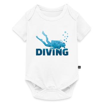 diving t-shirt plongeur plongée sous-marine - Body à manches courtes Premium Bébé - blanc - Devant