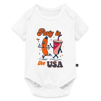 Party in The USA Retro 4th of July - Baby Premium short-sleeve bodysuit - white - Front