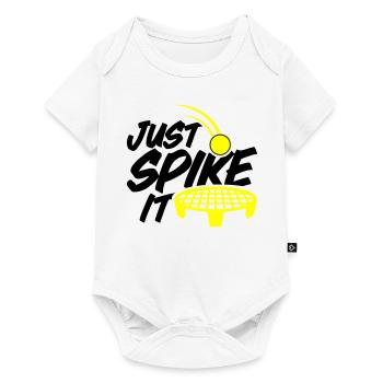 Farbe änderbar | Roundnet Spikeball Fun - Baby Premium Kurzarmbody - Weiß - Vorne