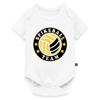 Farben änderbar | Roundnet Spikeball Team Fun - Baby Premium Kurzarmbody - Weiß - Vorne